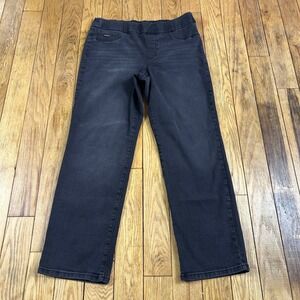 Nine West Heidi Pull On Straight Leg Jeans Dark Wash Women Size 12